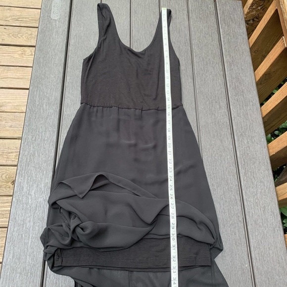 Vince Camuto Womens Black Tank Dress Mini with Long Chiffon Overlay Size XS - Picture 9 of 11